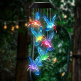 Solar Hummingbird Wind Chimes for Outside,Hummingbird Gift for Mom Grandma Girls,Waterproof Outdoor Solar Powered Lights for Garden Patio Yard Home Decor