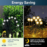 Solar Garden Lights Outdoor Waterproof, 6 Pack 48 LED Swaying Firefly Lights Outdoor Decor Light for Pathway Party Christmas Decoration, Unique Gifts for Women, Warm White