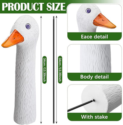 Suzile 1 Piece Porch Goose Statue Decorative Garden Stake Funny Porch Goose Resin Garden Lawn Yard Decor Gifts for Home Outdoor Patio