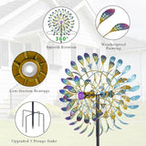 DREAMSOUL 360° Large Wind Spinner Outdoor Metal 6 Blades Windmill for Yard, 80 Inch Kinetic Wind Spinner for Patio Lawn Decor