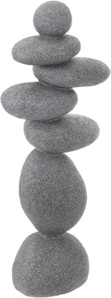 DECHOUS Large Stacked Rocks Sculpture, 16.5 Inch Tall, Resin Rock Cairn Stone Stacked Zen Garden Balanced Stone Statue for Indoor Outdoor Patio Home Meditation Decor