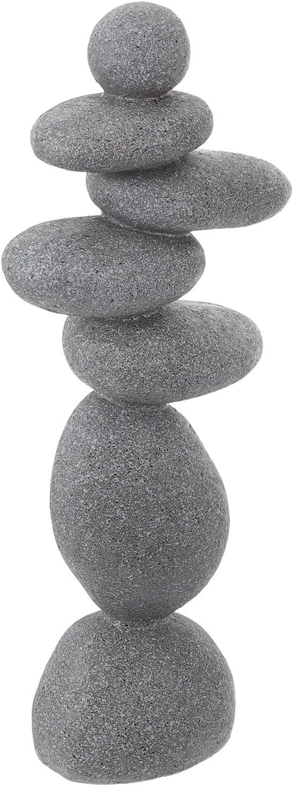 DECHOUS Large Stacked Rocks Sculpture, 16.5 Inch Tall, Resin Rock Cairn Stone Stacked Zen Garden Balanced Stone Statue for Indoor Outdoor Patio Home Meditation Decor
