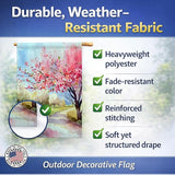 Caroline's Treasures Michigan Apple Blossoms in Watercolor House Flag Large Porch Sleeve Pole Decorative Outside Yard Banner Artwork Wall Hanging, Polyester, House Size, Multicolor