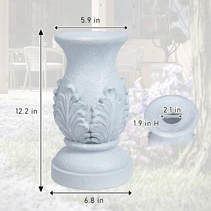VCUTEKA Gazing Ball Stand, Roman Column Gazing Globe Stand for 8-10 Inch Garden Gazing Globe, Indoor/Outdoor Display Stand Décor Accessories, 12" H