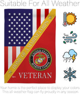 Home of Marine Corps Garden Flag - Armed Forces USMC Semper Fi United State American Military Veteran Retire - House Decoration Banner Small Yard Gift Double-Sided Made In USA 13 X 18.5, Thick Fabric
