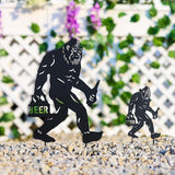 LHEARTMIC Bigfoot Metal Decorative Garden Stakes Big Foot Sasquatch Gifts for Women Men Bigfoot Silhouette Statues Outdside for Garden Decor, Yard Art, Lawn, Backyard, Pathway, Forests, Walkway