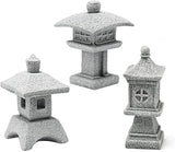 Saihisday 3pcs Miniature Pagoda Statues Japanese Style Pagoda Lantern Asian Decor Square Chinese Pagoda Statue for Zen Garden Indoor Outdoor Decor Micro Rockery Landscape Kit