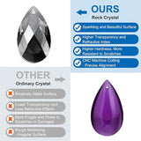 PATIKIL Teardrop Crystal Chandelier Pendants Beads, 10 Pack 145mm Length 38mm Chandelier Prisms Parts Ornaments Hanging Beads for DIY Arts Crafts Decoration, Electroplating Gray