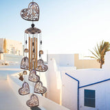 Outdoor Hearts Wind Chimes, Bronze Wind Chimes, Heart-Shape Wind Bells Gifts for Mom & Women, Heart Memorial Wind Chime for Home, Garden, Indoor, Outdoor Decoration, Garden Windchimes