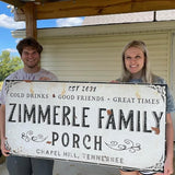 Tailored Canvases Outdoor Patio Sign - Personalized Patio Wall Canvas Art Decor for Backyard, Pool, Deck, Porch, Bar and Custom Gift Idea for Friends, Family and Couples - Cold Drinks and Great Times