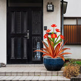 TOMBABY Huge Metal Agave Plants Outdoor Decoration Outdoor Garden Decorated with Flowers Mexican Yard Art Plant Garden Gift (1 Big red)