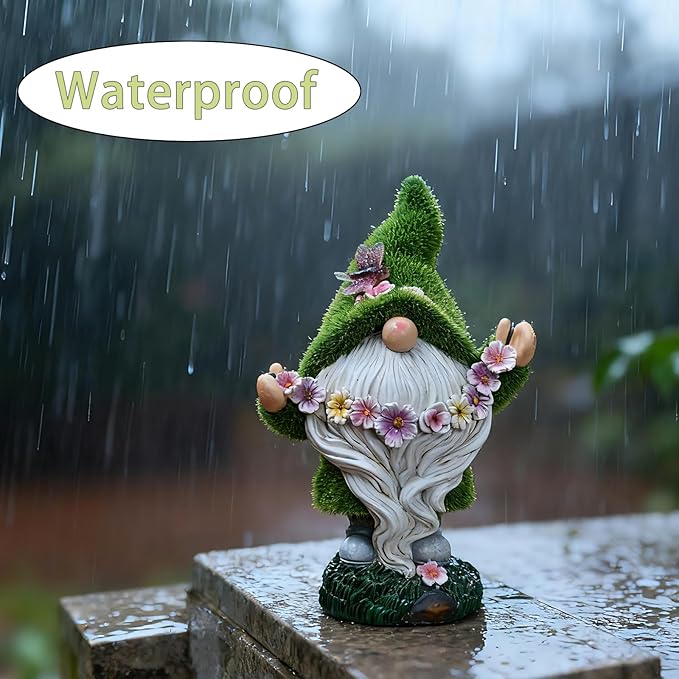 Garden Gnomes Outdoor Decor Light - Funny Garden Decorations Solar LED for Yard Patio, Home Garden Statues Ornaments, Housewarming Gifts for Family Green Saint Patricks Day Leprechaun 5.5x3.5x8.5 Inch