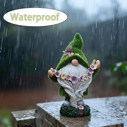 Garden Gnomes Outdoor Decor Light - Funny Garden Decorations Solar LED for Yard Patio, Home Garden Statues Ornaments, Housewarming Gifts for Family Green Saint Patricks Day Leprechaun 5.5x3.5x8.5 Inch