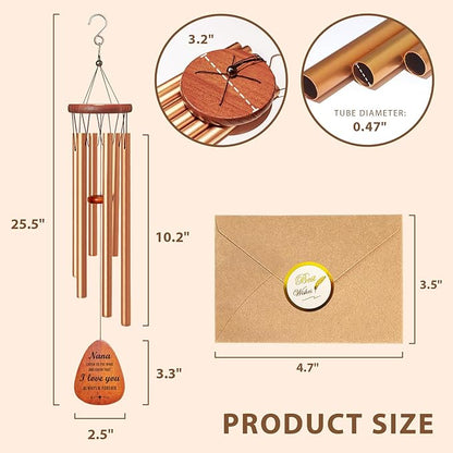Gifts for Grandma Nana from Grandkids Granddaughter Grandchildren, Wind Chimes Birthday Gifts for Nana Grandma Garden Patio Decoration