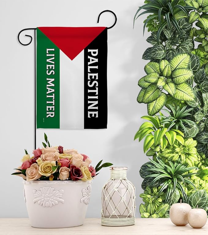 Palestine Lives Matter Flag Pole Set Bandera de Support Stand With Palestinians Decor Home Wall Hanging Garden Tapestry Home Door Poster Garden Stake Cemetery Grave Yard Sign Muslims Gifts Made In USA