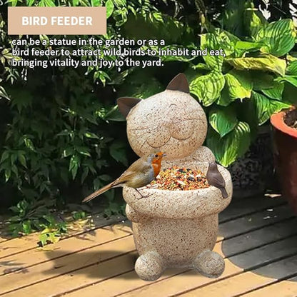 Cat Garden Statues Outdoor Decor,12’’ Height Cat Garden Sculptures,Christmas Decoration,Yard Lawn Ornaments,Gift for Thanksgiving