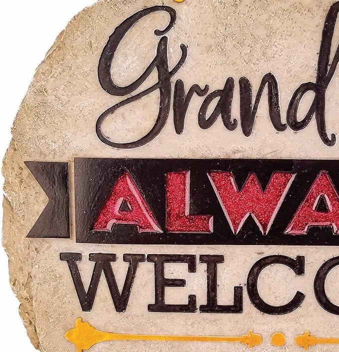 Spoontiques - Garden Décor - Grandkids Welcome Stepping Stone - Decorative Stone for Garden
