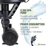 Pond Boss DFTN12003L Floating Fountain With Lights, 50 Foot Power Cord, 1/4 hp