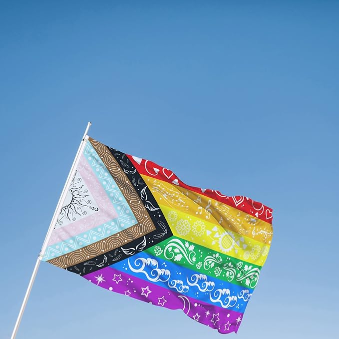 Pride Flags Large LGBTQ Flag Bisexual Gay Progress Rainbow Flag Double Sided 3x5FT Garden Outdoor Original Design Cute Print Pattern