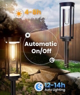 ALFIOT Solar Pathway Lights Outdoor, IP65 Waterproof Auto On/Off Solar Garden Lights Solar Powered Landscape Lighting for Yard Patio Walkway (Warm White, 4pack)