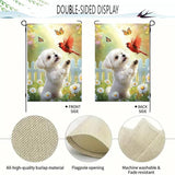 Spring Summer Maltese Dog Garden Flags 12x18 Double Sided, Small Burlap Seasonal Cardinal Floral Garden Flag Spring Summer Outdoor Yard Decorations for Outside Lawn Decor