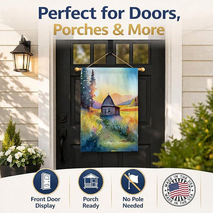 Caroline's Treasures Montana Bitterroot in Watercolor House Flag Large Porch Sleeve Pole Decorative Outside Yard Banner Artwork Wall Hanging, Polyester, House Size, Multicolor