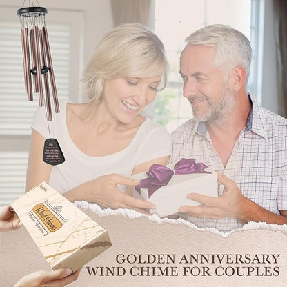 Aurahouse 50th Wedding Anniversary Couple Gifts, 50 Years As Mr Mrs Wind Chimes, Romantic 50th Anniversary Decorations Gifts for Couple Parents Wife Husband Grandparents