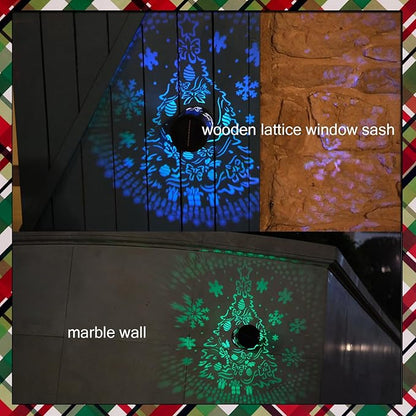 2 Pack Easter Decorations Christmas Solar Lantern Color Changing Tree Theme Solar Lights - Metal Deck Step Ground Path Wall Fence Lights for Patio Walkway Backyard Yard Decor Easter Gifts for Women