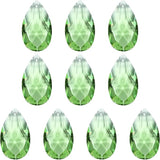 PATIKIL K9 Crystal Pendants Teardrop Beads, 10 Pack 38mm Chandelier Prisms Parts Hanging Beads DIY Lamp for Arts Crafts Decoration, Light Green