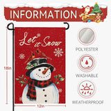 Christmas Snow Snowman Garden Flag Winter Snowflake Yard Flag 12x18 Inch Double Sided Red Cardinal Birds House Banner Merry Xmas Poinsettia Happy Holiday Wall Banners Farmhouse Outdoor Decor