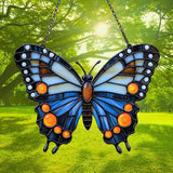 Night Monarch Butterfly Acrylic Suncatcher Stained Glass Effect Window Car Hanging Christmas Ornament Indoor Outdoor Decor Garden Sun Catcher Panel for Butterfly Lover for Women Mom Grandma