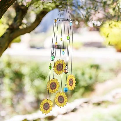 Sunflower Gifts for Women Wind Chime, Sunflower Gifts, Sunflower Wind Chimes for Outside, Patio Decor Garden