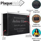 Customized In Loving Memory Black Granite Memorial or Sympathy Gift. Offered in a Variety of Sizes to Meet your Needs and Budget (10 x 6 x 2")