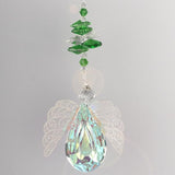 Crystal Angel Suncatcher,Hanging Crystal in The Shape of Longan with Large Wings,Angel Suncatcher for Home/Car Decoration