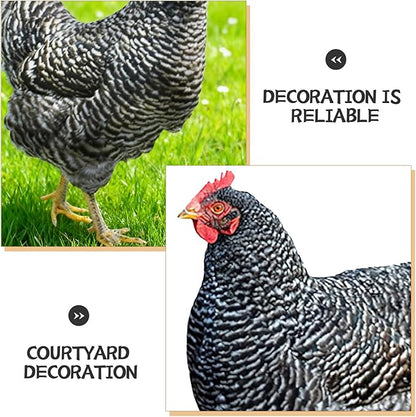 HANABASS 3pcs Acrylic Hen Chick Yard Arts Decorative Chicken Realistic Shaped Yard Lawn Stakes Garden Decorative Stakes