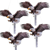4Pack Hanging Fake Owl to Scare Pigeon Squirrels, Reflective Hanging Owl Decoration Barn Swallow Deterrent with Reflective Tape Effective Garden Owls Scare Devices for Outdoor Garden Yard