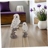 DOITOOL 2PCS Realistic Owl Figurine Weather-Resistant Garden Statues with Fine Detailing for Outdoor Patio Porch Decor and Science Learning