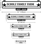 Personalized Metal Farm Sign, Customized Family Name Ranch Sign, Large Last Name Sign for Farmhouse Decoration, Outdoor Farm Wall Art, Welcome Sign, Entrance Gate Sign, Farm Lovers Gift, Garden Decor