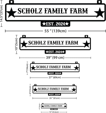 Personalized Metal Farm Sign, Customized Family Name Ranch Sign, Large Last Name Sign for Farmhouse Decoration, Outdoor Farm Wall Art, Welcome Sign, Entrance Gate Sign, Farm Lovers Gift, Garden Decor