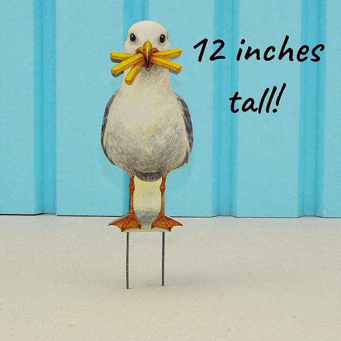 JennyGems Sully and Sally Seagulls - The Local Lovebirds Yard and Garden Signs, Weather Resistant