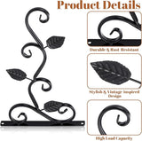 6 Pack Hanging Plant Brackets 12-Inch, Black Iron Wall Hooks for Planters, Lanterns, Bird Feeders & Wind Chimes Indoor/Outdoor