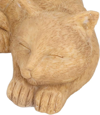 Hapivida Cat Garden Statue for Yard, Garden Memorial Stone Sleeping Cat Statue Decor Outdoor Resin Realistics Sculptures Decoration Gift