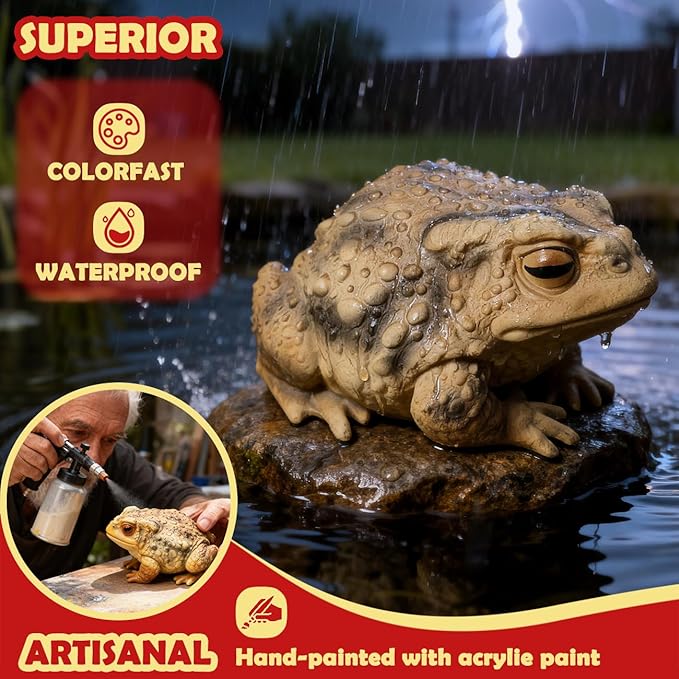 Sunthus Frog Toad Sculptures Garden Statues Yard Art Resin Decorations Outdoor Garden Decor