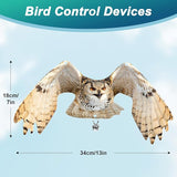 Owls to Keep Birds Away: 3Pcs Fake Owls with Reflective Tape for Garden Patio Tree, Bird Scare Reflective Hanging Decoration to Keep Birds from Windows Tree Garden
