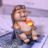 FOXMIS Hedgehog Statue Outdoor Solar Garden Decor for Outside Lawn Yard Patio, Home Office Valentine's Day Decorations Indoor Lights, Ideal Ornaments Birthday Gifts for Mom Women Grandma