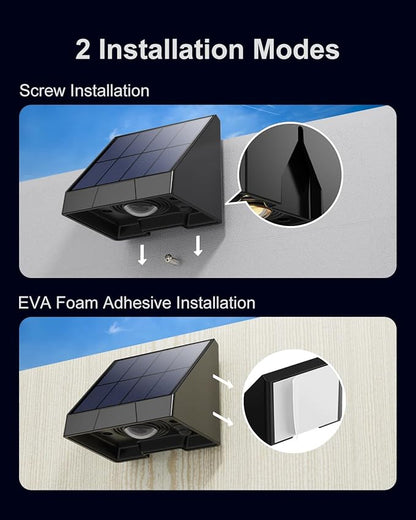 12 Pack Color Changing Solar Powered Fence Light Outdoor Decoration LED Waterproof Landscape Sconce for Exterior Stair, Terrace, Handrail, Patio, Enclosures, Mailbox, Backyard, Easy 1-Min Installation