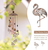 Flamingo Wind Chimes for Outside, Metal Flamingo Gifts for Women/Mom, Birthday Memorial Windchimes Outdoors, Retro Garden Decor for Outside Patio Yard, Unique Bird Lover Decorations