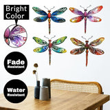 Zmvyw Set of 4 Dragonflies Metal Sign Art Decor,4Pcs Colorful Dragonfly Silhouette Wall Hanging Gifts for Birthday Housewarming,Dragonfly Ornament Decorate for Fence Garden Yard Patio Farmhouse Ranch