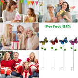 4 Pack Butterfly Decorative Garden Stakes,Metal Colorful Butterfly Garden Decor,Yard Art Spring Decor for Outdoor Porch Lawn Pathway
