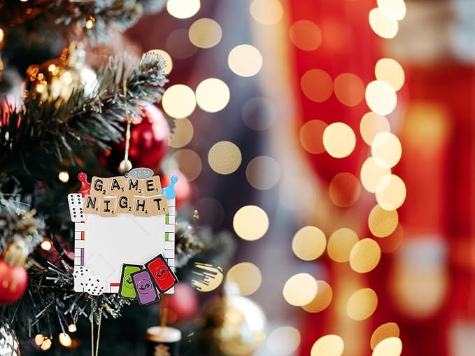 Game Night Christmas Ornament, Board Game Ornament Gift Idea, Stocking Stuffer Easily Personalized at Home - Arrives in Gift Box